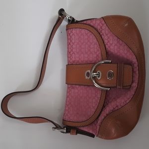 Coach F10925 Pink Signature Soho Handbag